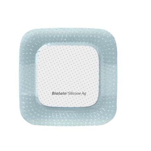 COL39636_L_1_40133c19-b163-4dbc-8a71-40ef2aff5cd1.jpg Biatain Silicone Ag Adhesive Foam Dressing 7.5 x 7.5cm - Image 1